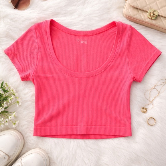 aerie Tops - Offline by Aerie Pink Ribbed Crop Top Size Small